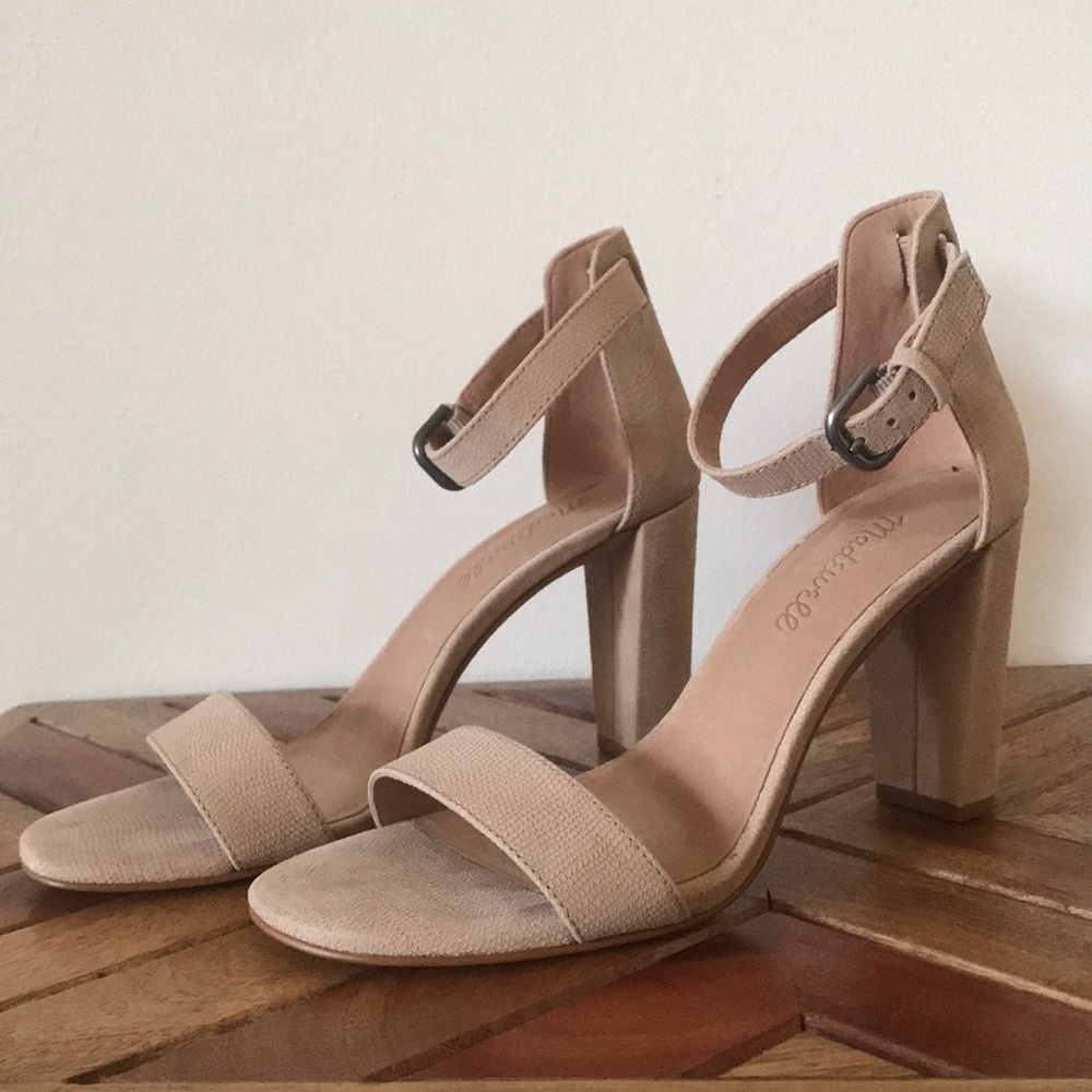 Madewell strappy heels in tan suede - Picture 3 of 5